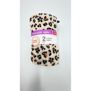 Wonder Nation Toddler Girls Tights 2 Pack Leopard Animal Print Black 6-18M NEW